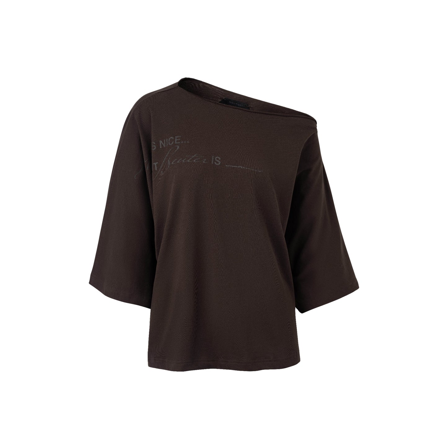 The Beuter Spiritual Advisor Brown Off Shoulder T-Shirt