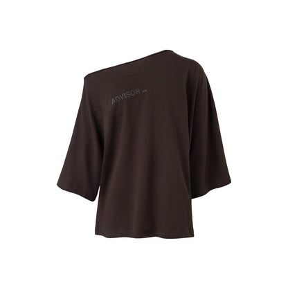 The Beuter Spiritual Advisor Brown Off Shoulder T-Shirt