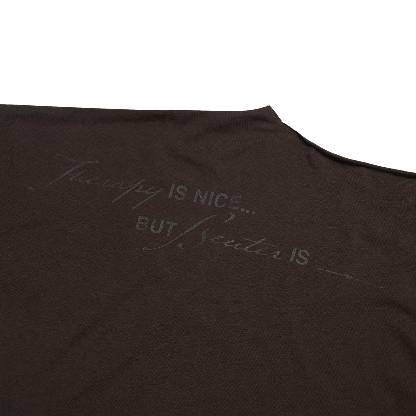 The Beuter Spiritual Advisor Brown Off Shoulder T-Shirt
