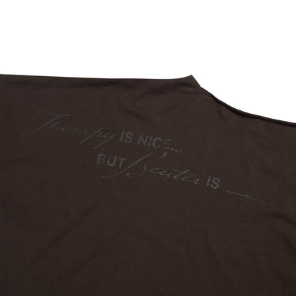 The Beuter Spiritual Advisor Brown Off Shoulder T-Shirt