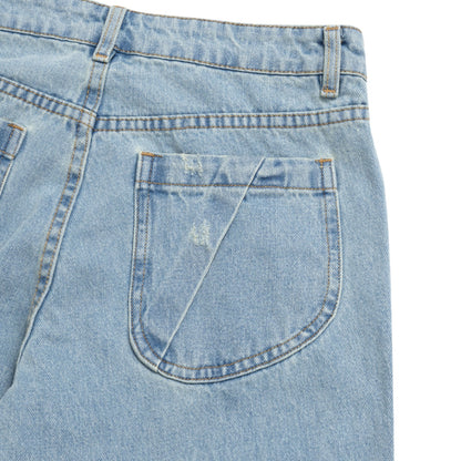 The Beuter Ss25 Flare Distressed Blue Jeans