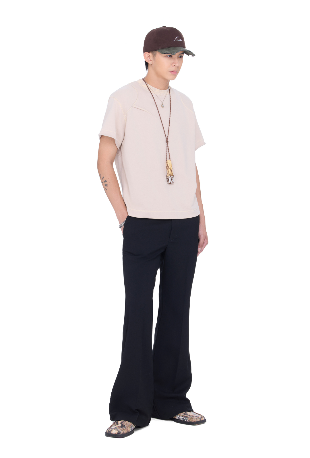 The Beuter Ss25 Sandstone French Terry T-Shirt
