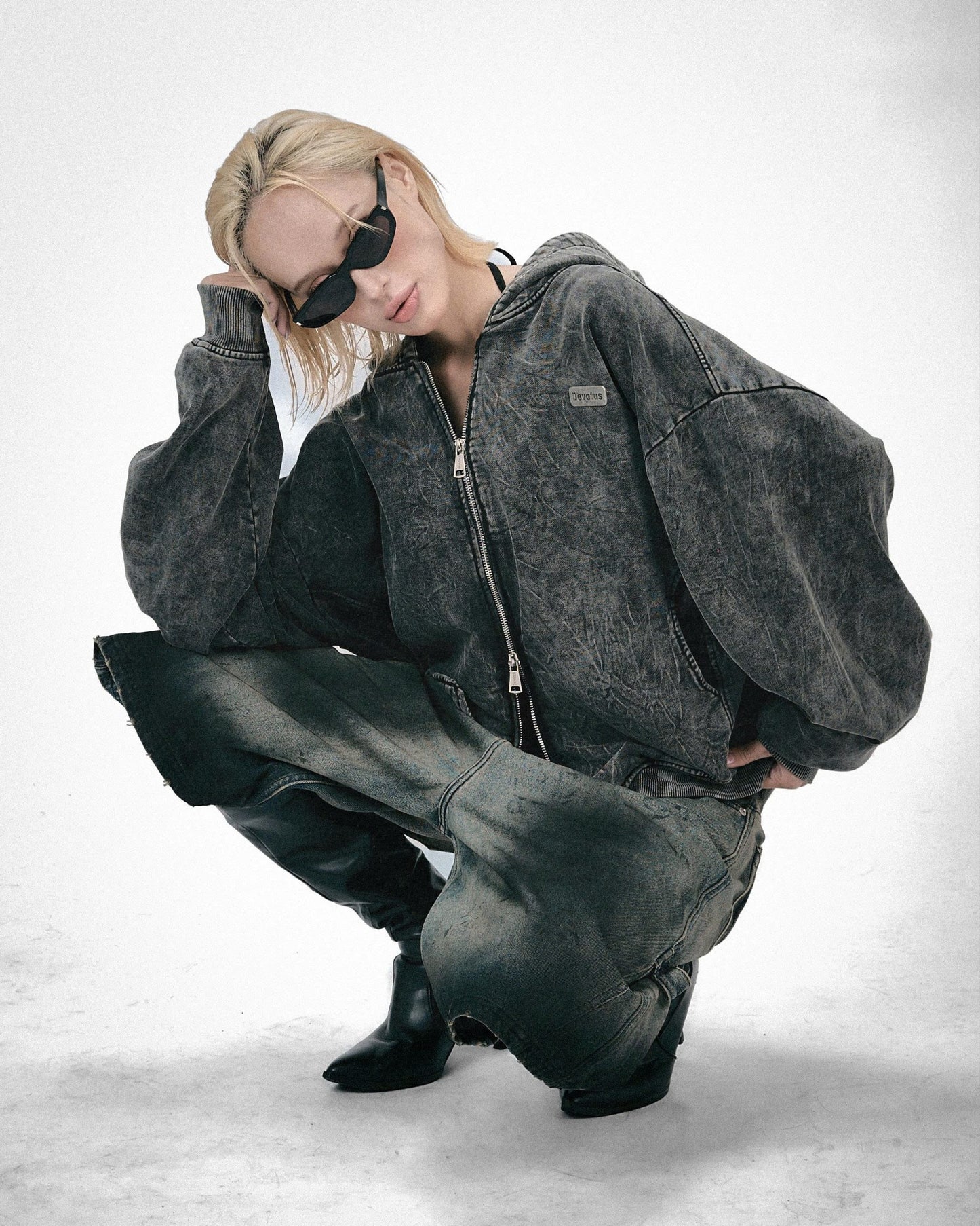 Devotus Static Hoodie Zip Wash
