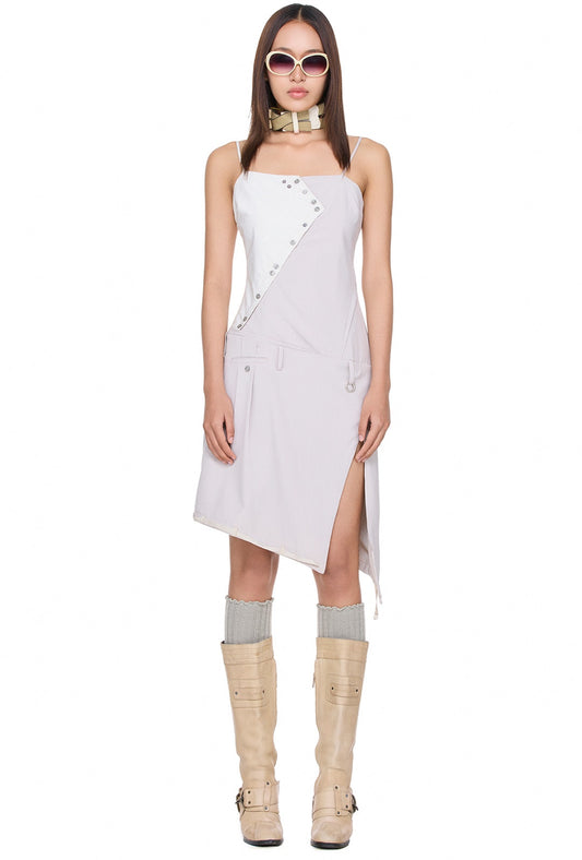 The Beuter Stripe Mini Dress Pink Gray