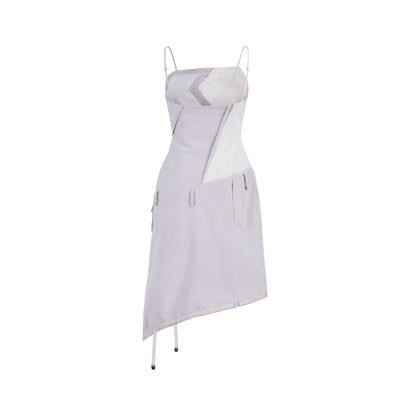 The Beuter Stripe Mini Dress Pink Gray