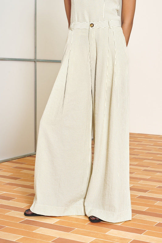 Libe Striped A-Line Trousers (Pre-order)