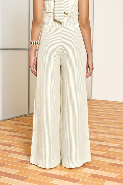 Libe Striped A-Line Trousers (Pre-order)