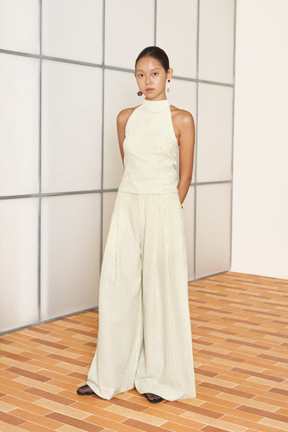 Libe Striped A-Line Trousers (Pre-order)