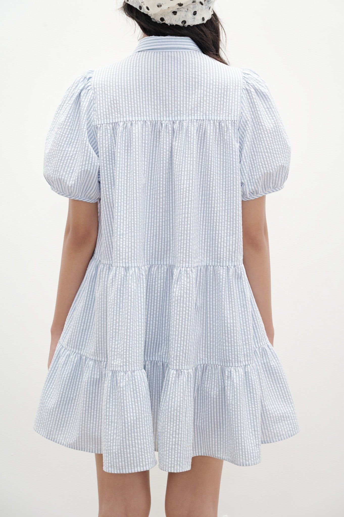 Libe Striped Babydoll Mini Dress (Pre-order)