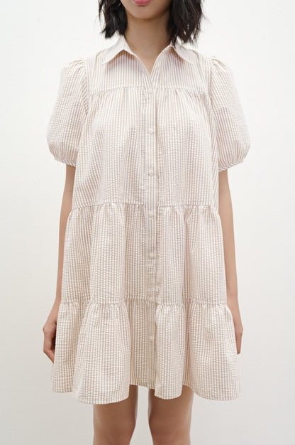 Libe Striped Babydoll Mini Dress (Pre-order)