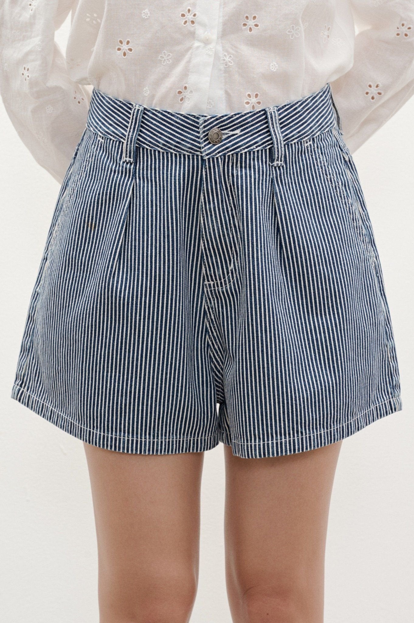 Libe Striped Bermuda Denim Shorts (Pre-order)