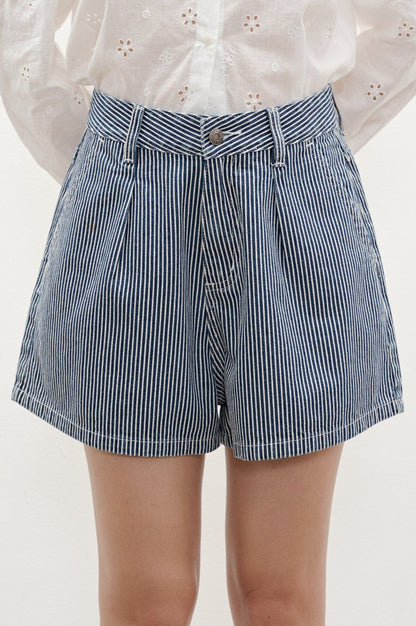 Libe Striped Bermuda Denim Shorts (Pre-order)