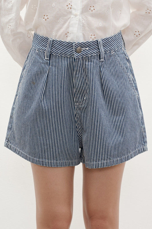 Libe Striped Bermuda Denim Shorts (Pre-order)