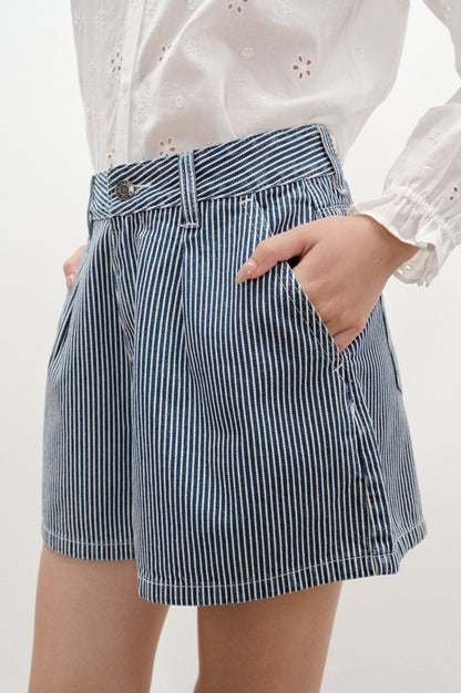 Libe Striped Bermuda Denim Shorts (Pre-order)