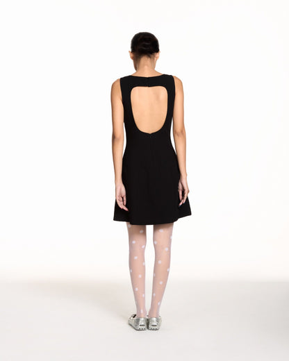 Libe Black Boat Neck Mini Dress (Pre-order)