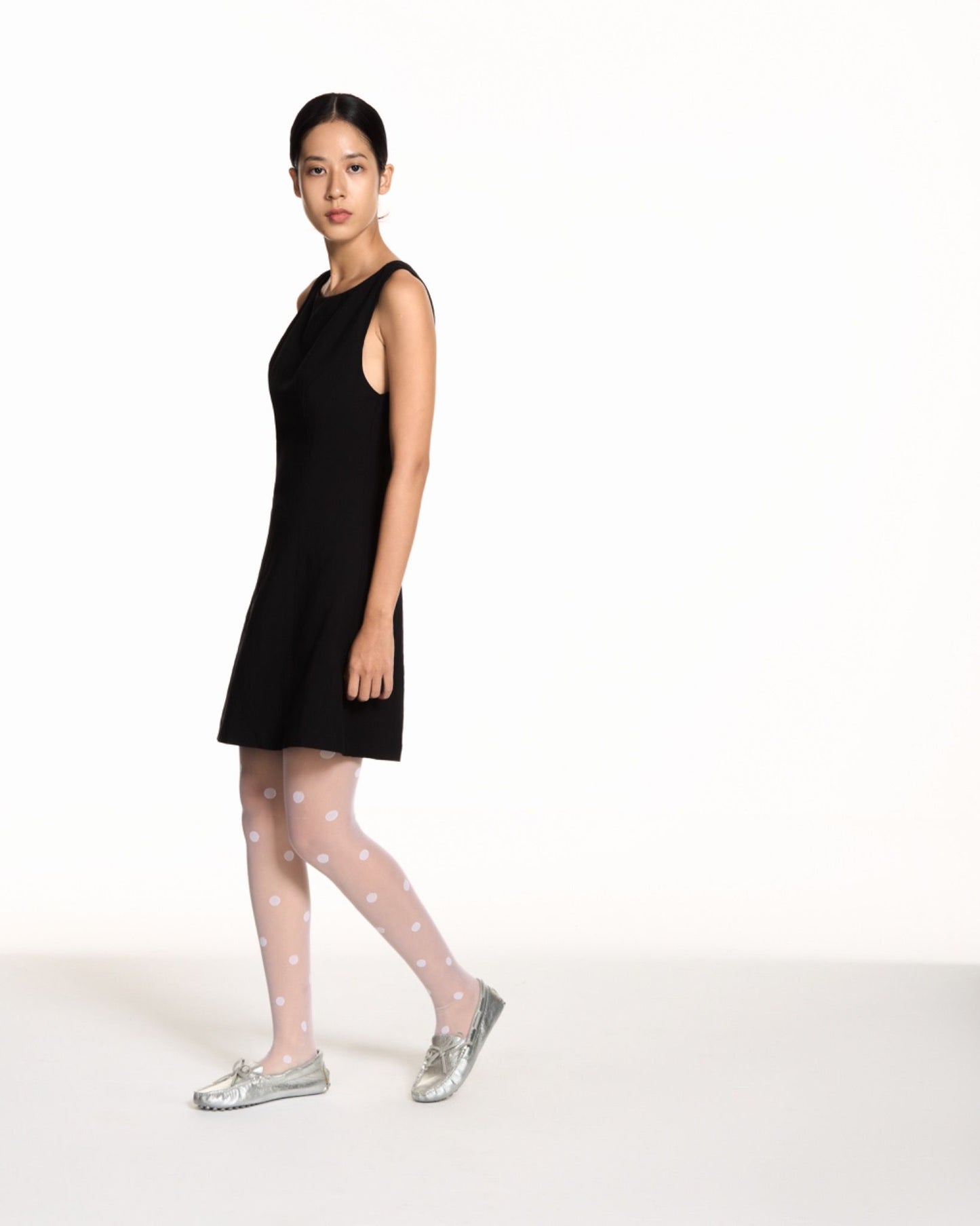 Libe Black Boat Neck Mini Dress (Pre-order)