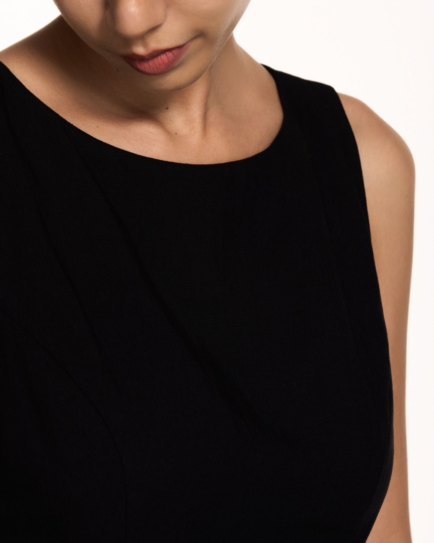 Libe Black Boat Neck Mini Dress (Pre-order)