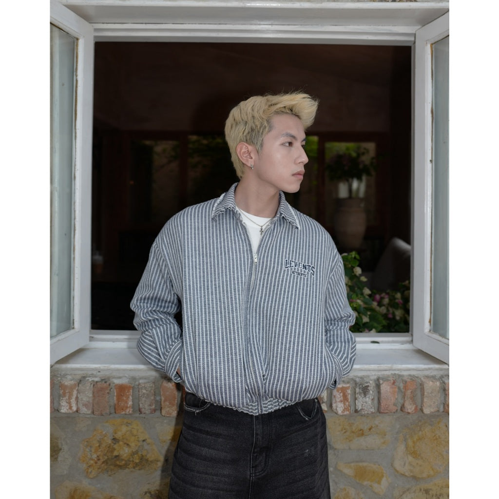 Levents Striped Boxy Khaki Jacket