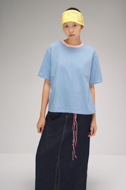 Libe Striped Boxy T-Shirt (Pre-order)
