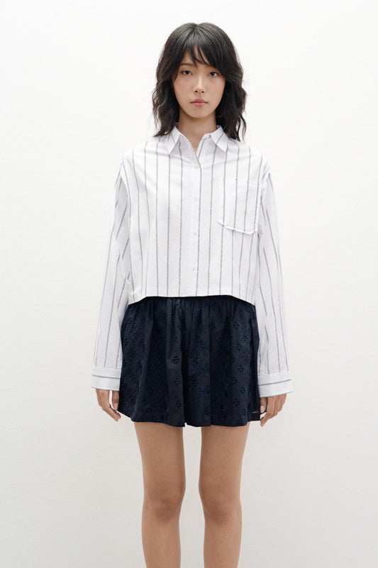 Libe Striped Crop Shirt (Pre-order)