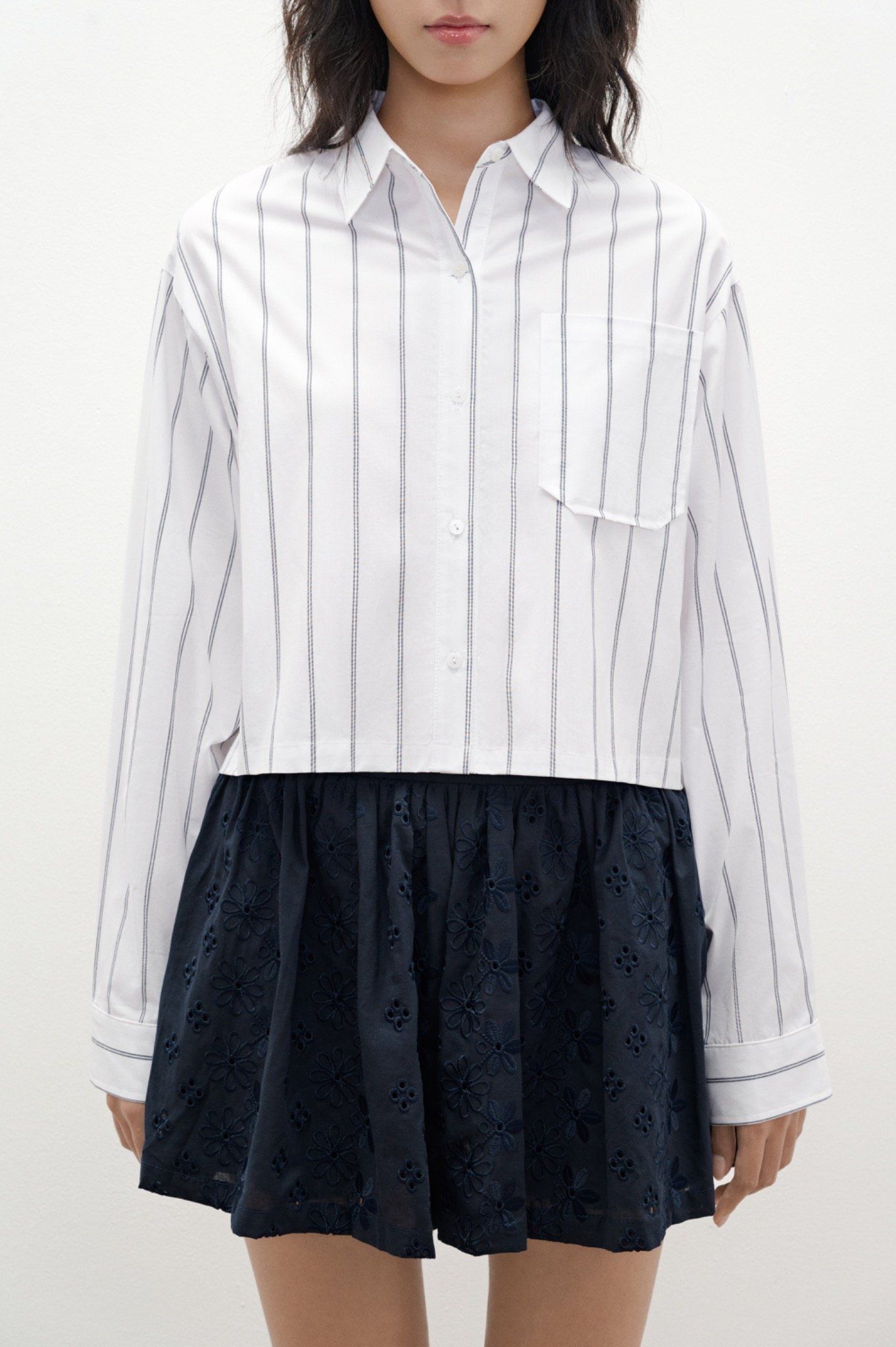 Libe Striped Crop Shirt (Pre-order)