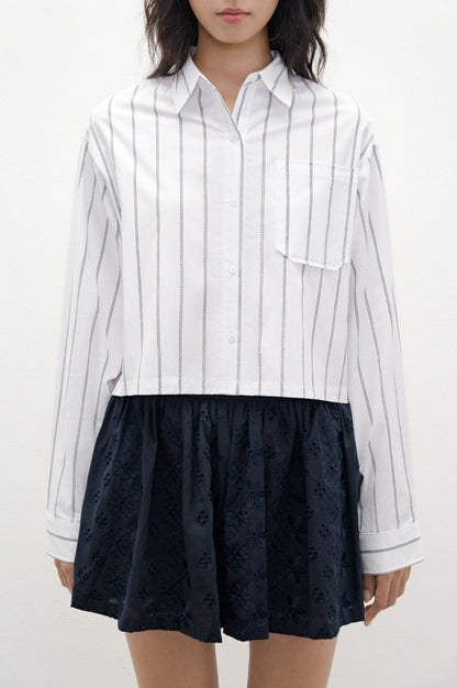 Libe Striped Crop Shirt (Pre-order)