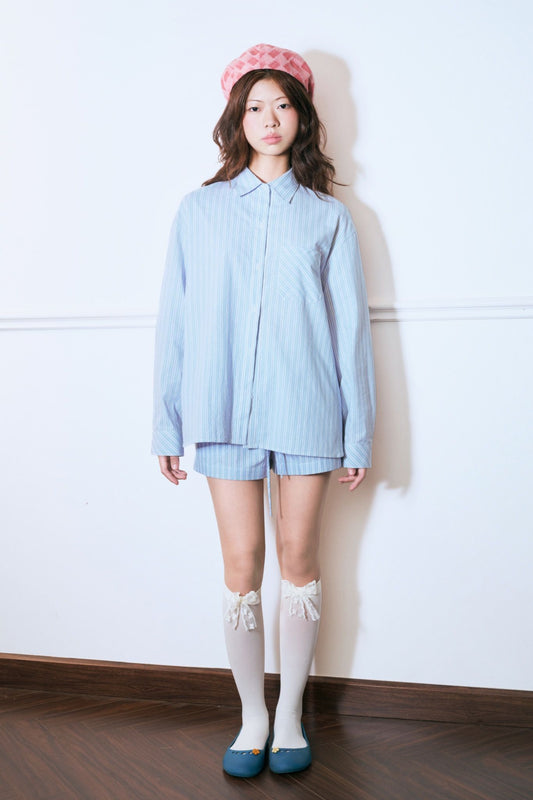 Libe Striped Elastic Shorts (Pre-order)