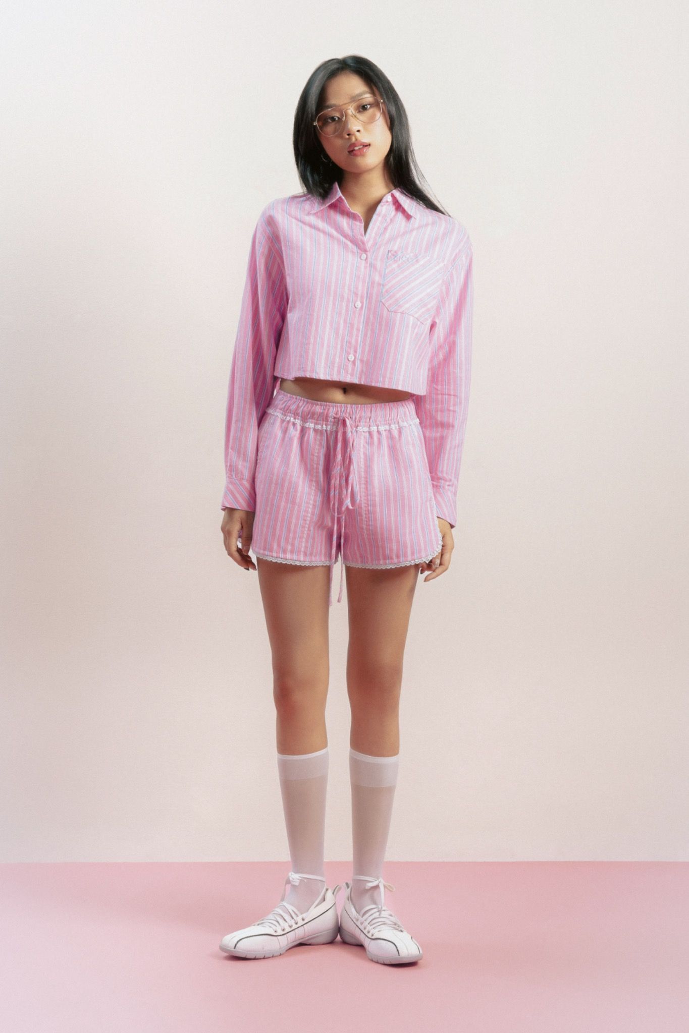 Libe Striped Elastic Shorts (Pre-order)