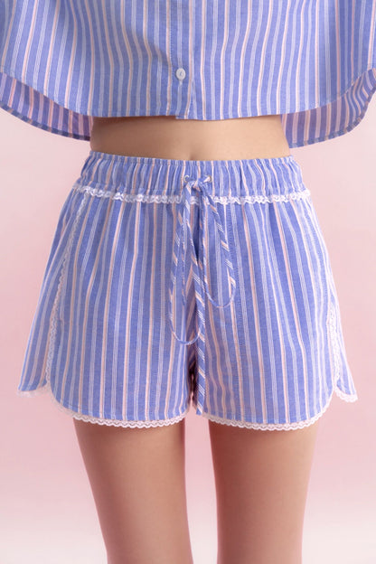 Libe Striped Elastic Shorts (Pre-order)