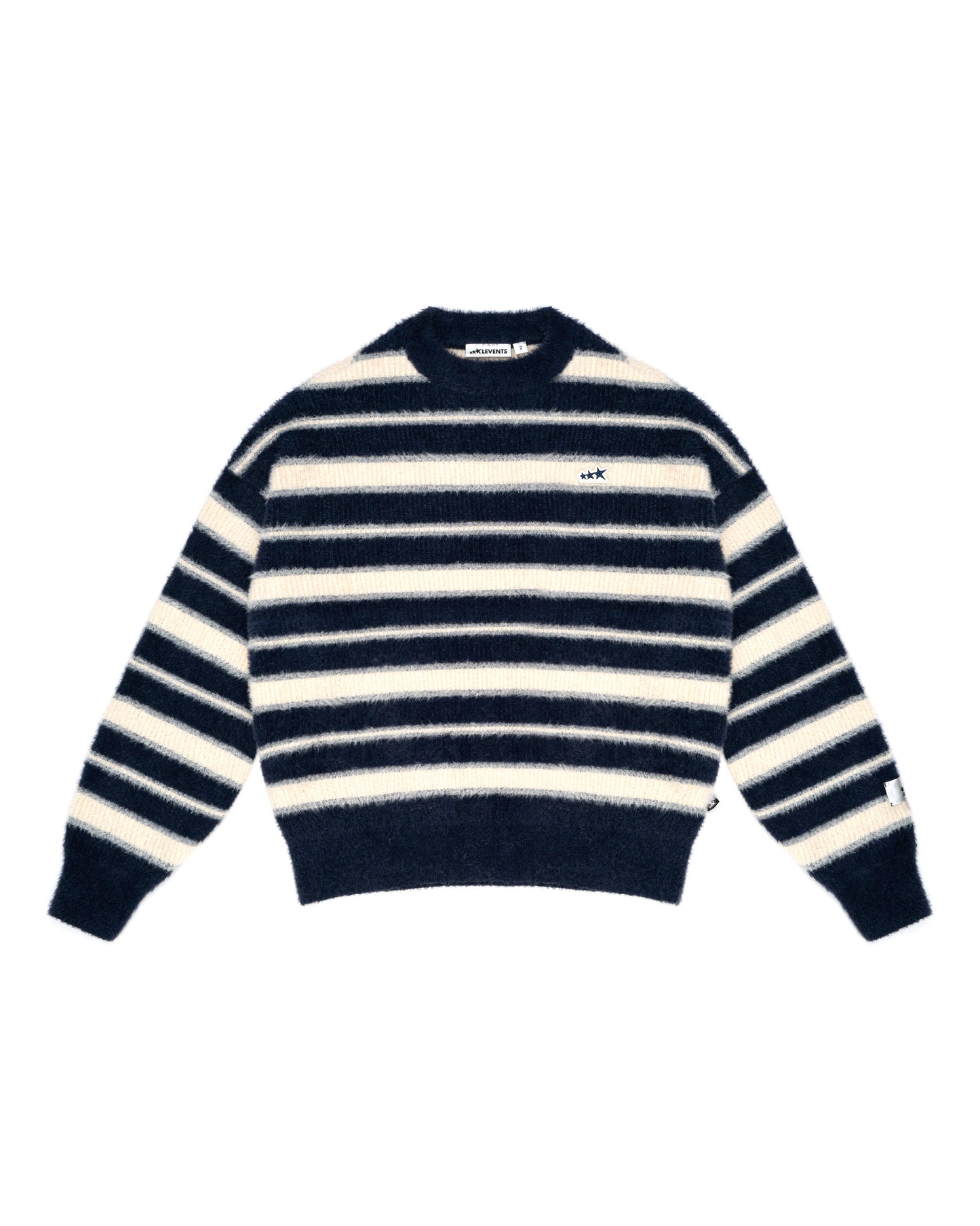 Levents Striped Fur Knit Boxy Sweater