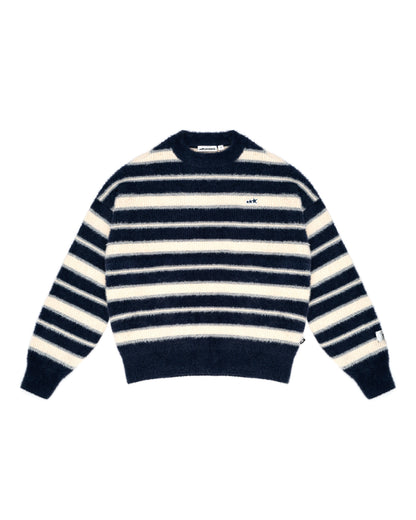 Levents Striped Fur Knit Boxy Sweater