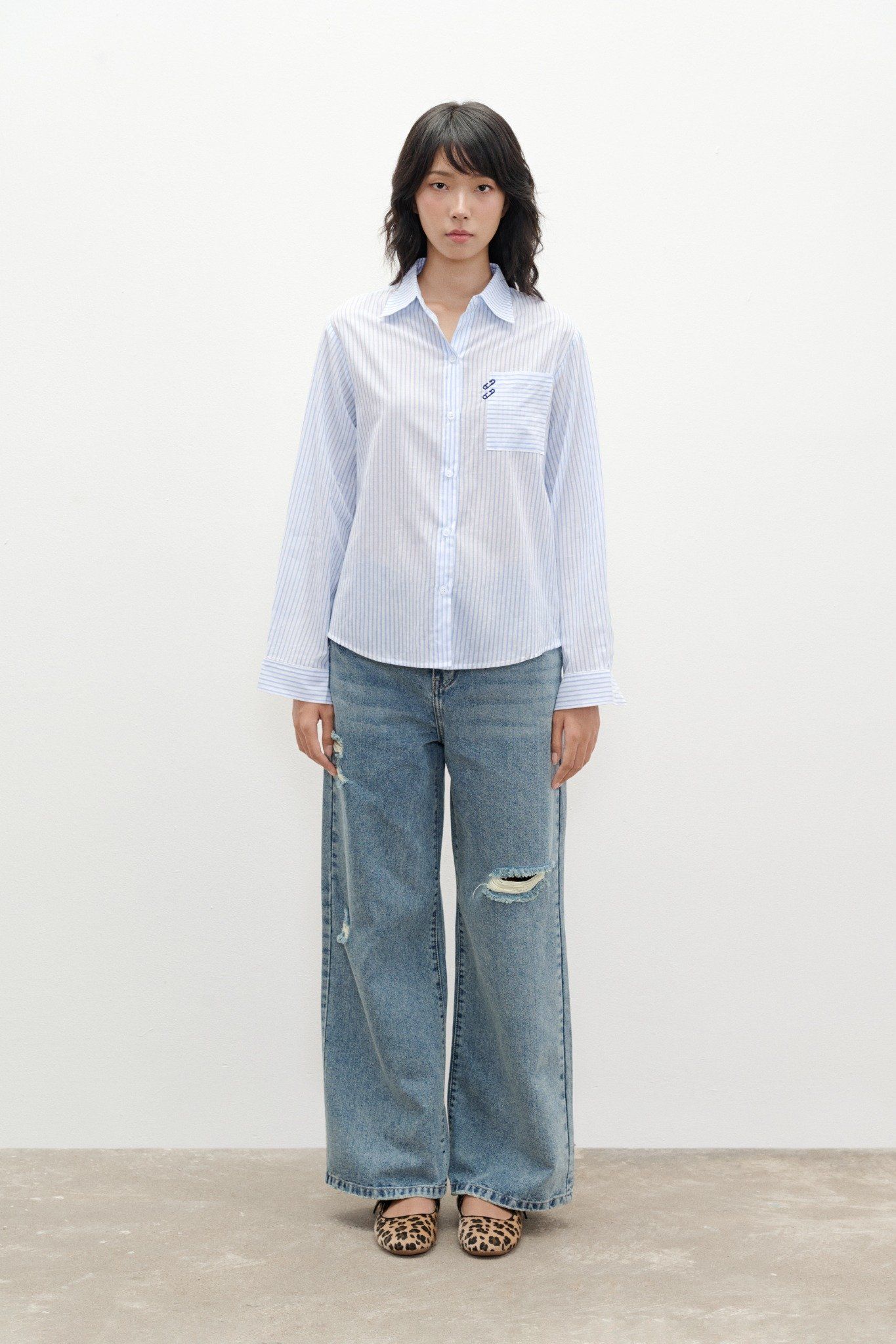 Libe Striped Oversized Shirt (Pre-order)