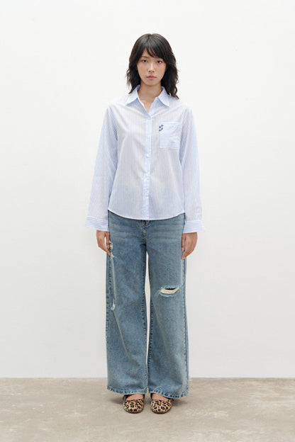 Libe Striped Oversized Shirt (Pre-order)