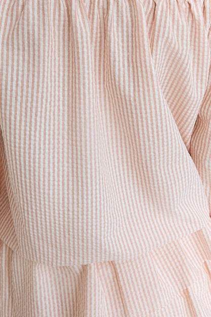 Libe Striped Ruffle Mini Dress (Pre-order)