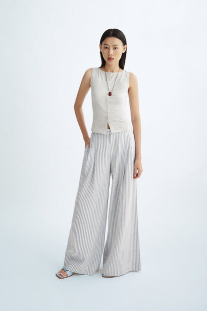 Libe Striped Wide Leg Trousers (Pre-order)