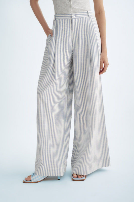 Libe Striped Wide Leg Trousers (Pre-order)