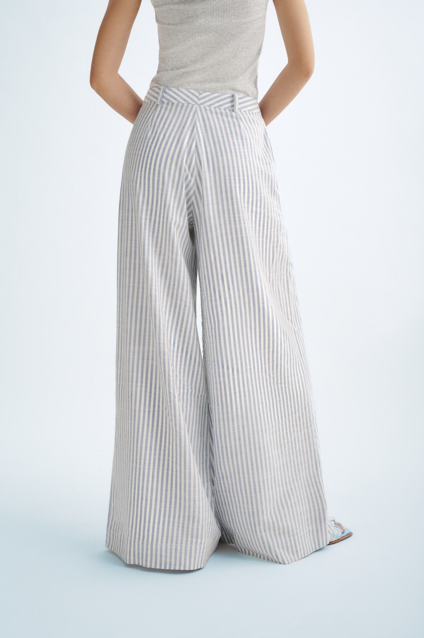 Libe Striped Wide Leg Trousers (Pre-order)