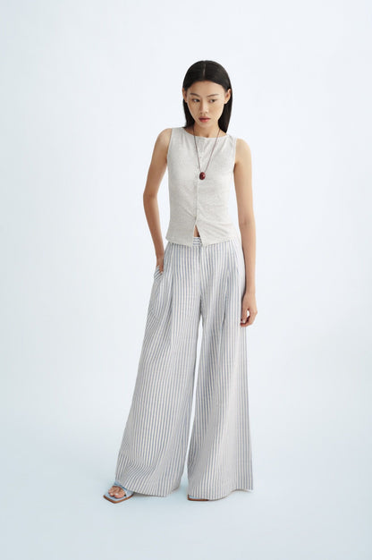 Libe Striped Wide Leg Trousers (Pre-order)