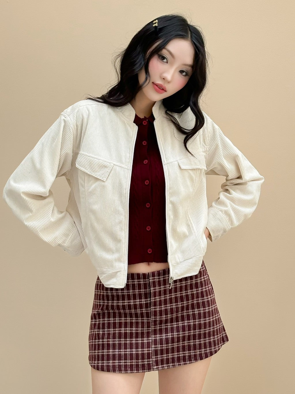 Mieufashionista Corduroy Jacket Sunrise