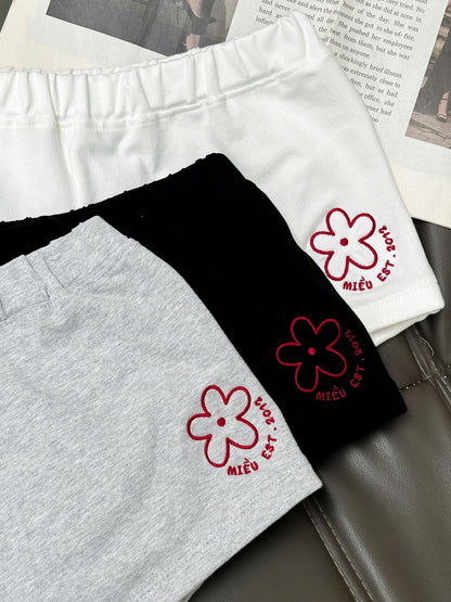 Mieufashionista Embroidered White Shorts Sweetheart