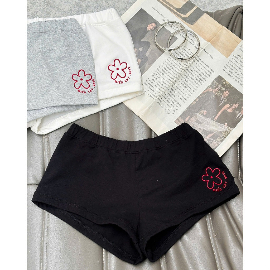 Mieufashionista Embroidered White Shorts Sweetheart