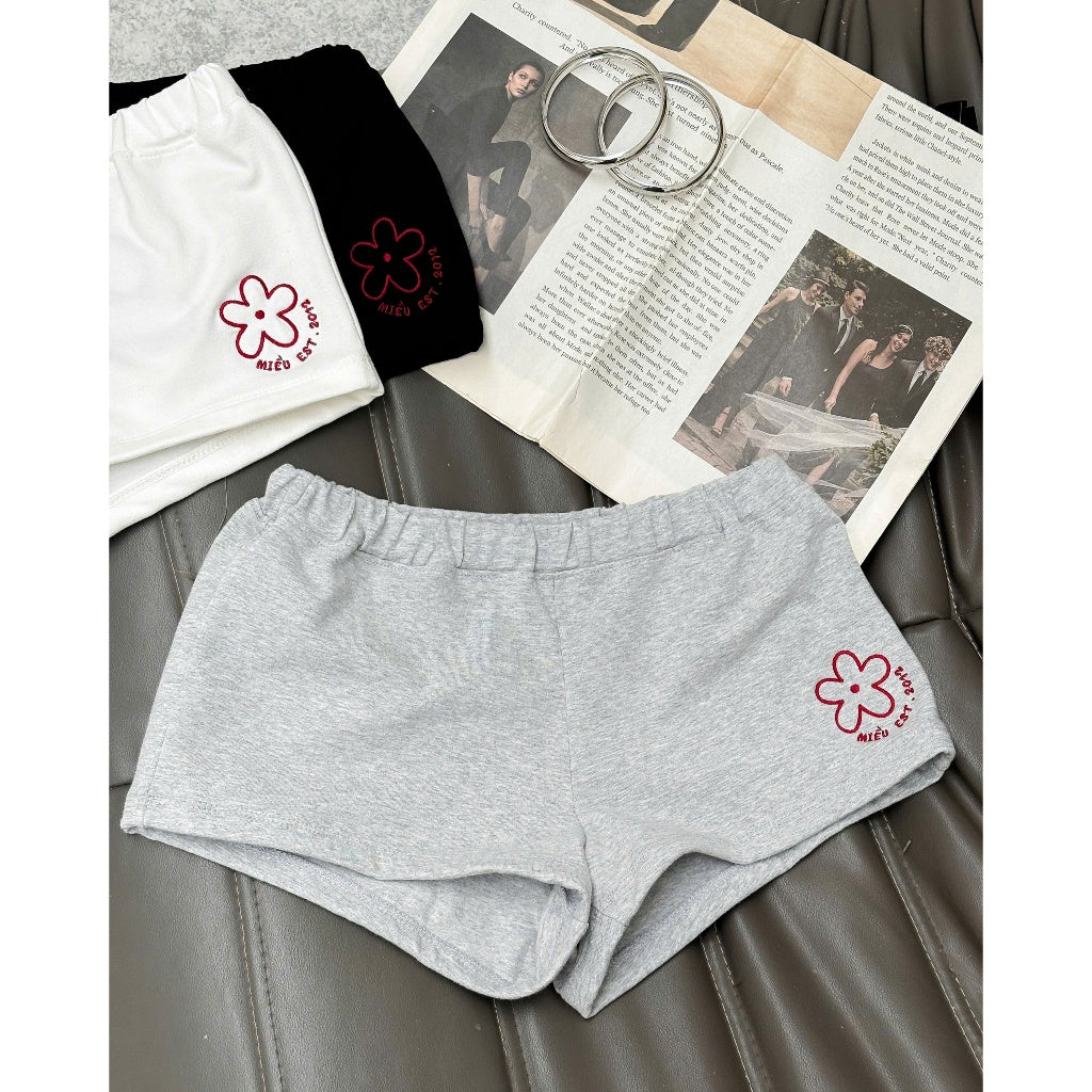 Mieufashionista Embroidered White Shorts Sweetheart