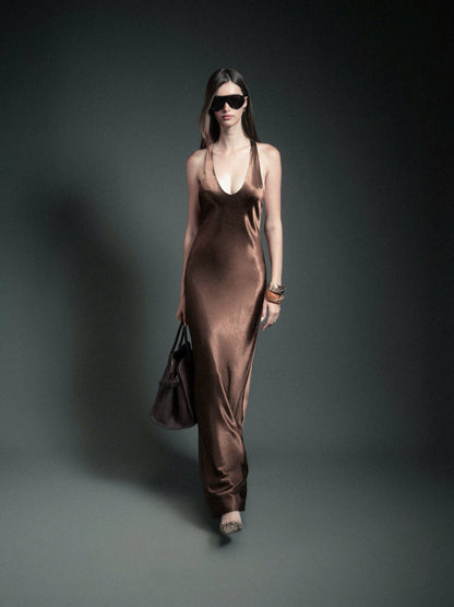 Kisserine Tessa Dress - Chocolate Brown