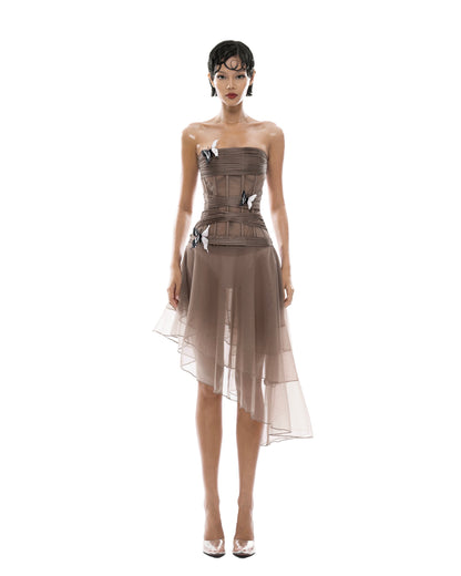 Huelleyrose Thea Dress With Butterfly Pins
