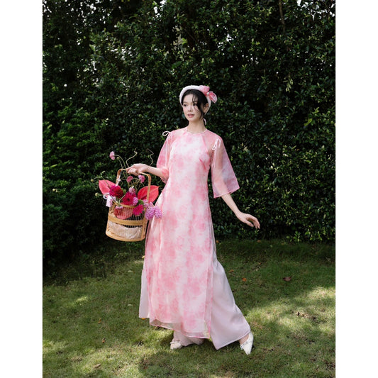Aguja Thuy Anh Printed Ao Dai (Pre-order)