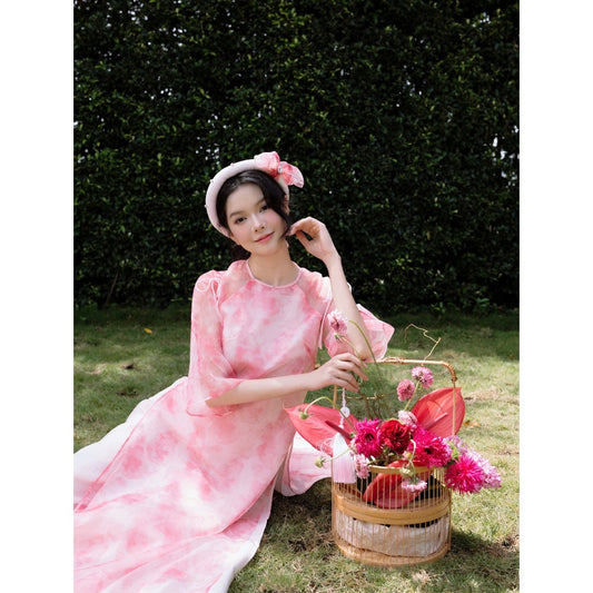 Aguja Thuy Anh Printed Ao Dai (Pre-order)