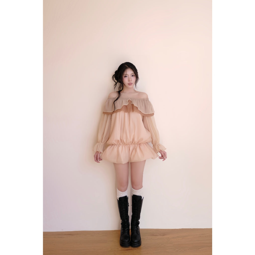 Aguja Tige Off-Shoulder Bubble Dress (Pre-order)