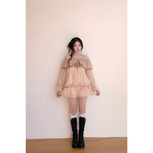 Aguja Tige Off-Shoulder Bubble Dress (Pre-order)