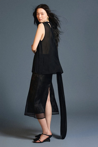 Huong Boutique Translucent Two-layer Skirt