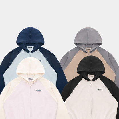 Levents Levents Two-Tone Raglan Boxy 2.0 Zipper Hoodie